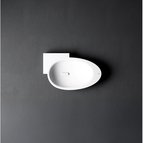 Clou First vasque à poser 38.8x24.6cm trou de robinetterie à gauche Aluite Blanc mat SW9277
