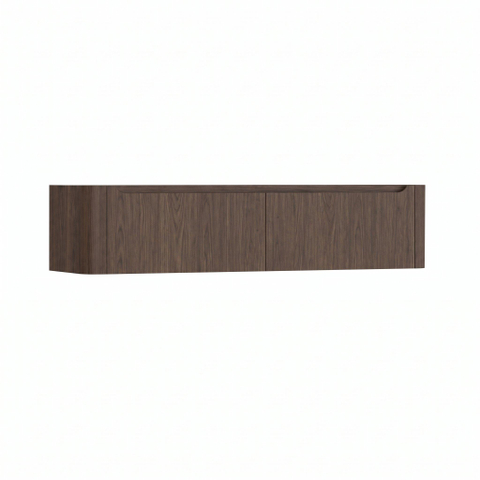 H&R Badmeubelen Juice Wastafelonderkast - 180x45x40cm - afgeronde hoeken - 2 lades - geïntegreerde greep - coffee SW1491233