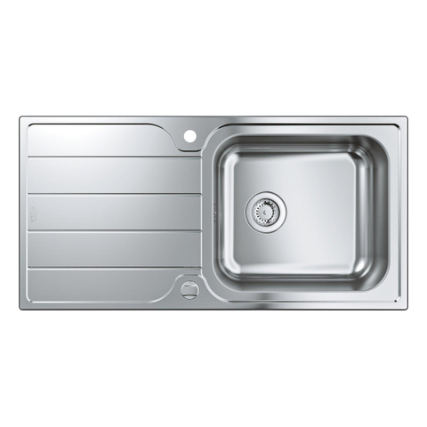 Grohe K500 Spoelbak - met afdruipgedeelte - 1000x500mm - 1 bak 450x400x180mm - omkeerbaar - roestvrij staal RealSteel SW492244