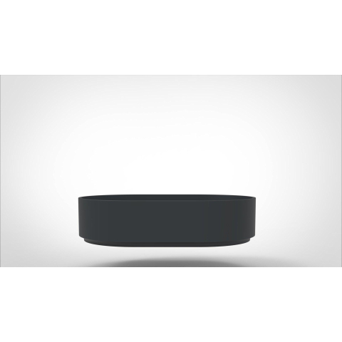 Arcqua Case waskom - 55x36cm - Ovaal - Cast marble Antraciet Mat SW767306