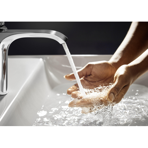 Hansgrohe VIVENIS 1 greeps wastafelkraan - 110 PopUp - trekwaste - hoogglans chroom SW642491