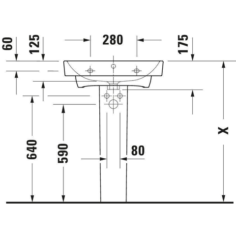 Duravit No.1 - No.1 - wastafel - 600mm - met overloop - 1 kraangat - hoogglans wit SW723752