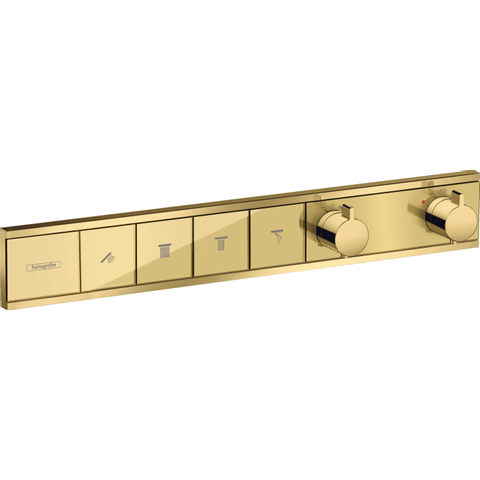 Hansgrohe Rainselect Afbouwdeel - voor inbouw douchekraan - thermostatisch - voor 4 functies - 59.8x90cm - thermostaat - gepolijst goud SW385579