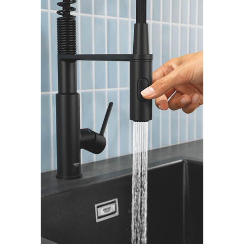 GROHE Get keukenkraan - met professionele sproeier - mat zwart SW1440592