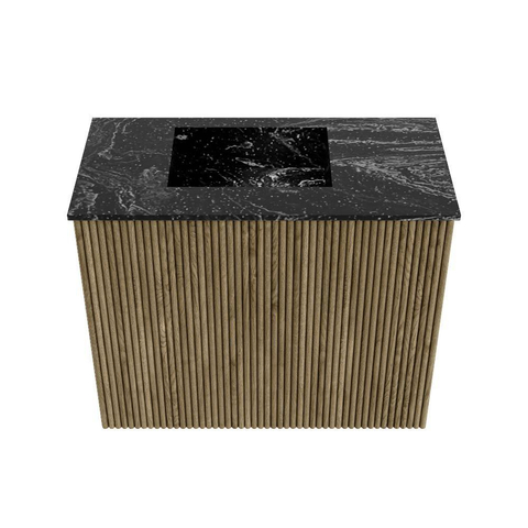 Mondiaz JOYA-DLUX 50cm toiletmeubel - kleur Dusk - Wastafel FAYE positie Links Zonder kraangat kleur Lava. SW1423211