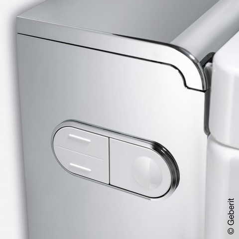 Geberit AquaClean Mera Classic Douche WC - geurafzuiging - warme luchtdroging - ladydouche - softclose - glans/chroom afdekplaatje - spoelrandloos - verchroomd wit glans SW87550