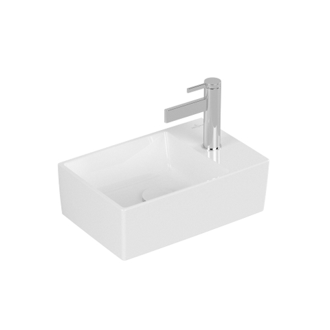 Villeroy & Boch memento 2.0 fontein - 40x26cm - 1 kraangat - zonder overloop CeramicPlus - White Alpine (glans wit) SW336036