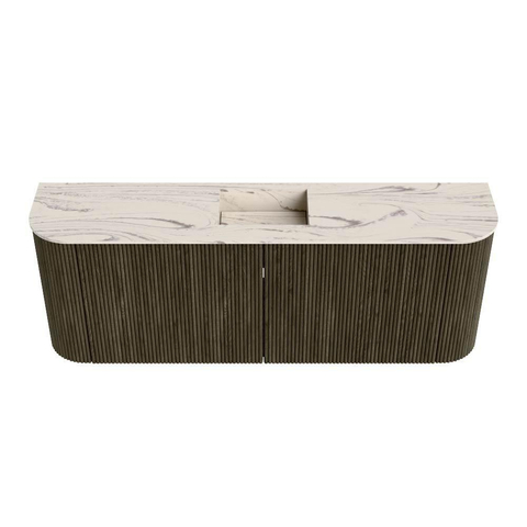 Mondiaz JOYA-DLUX 113.2cm toiletmeubel - ronding links en rechts kleur Shadow - Wastafel FAYE positie Midden Zonder kraangat kleur Nata. SW1425011