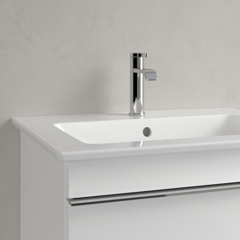 Villeroy & Boch venticello wastafel - met 1 kraangat - 65x50cm (geschikt - voor 3 kraangaten) - met overloop CeramicPlus - White Alpine (glans wit) 1025145