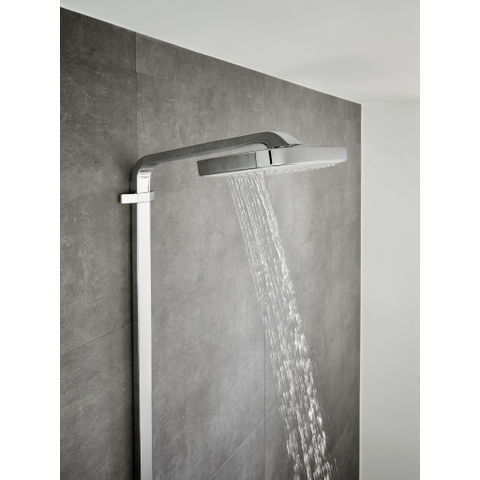 Hansgrohe Raindance Select E 300 - showerpipe: - met Showertablet - 300 opbouwkraan - thermostatisch - met handdouche - 3jet en hoofddouche - 3jet wit/chroom - thermostaat - wit chroom 0452234
