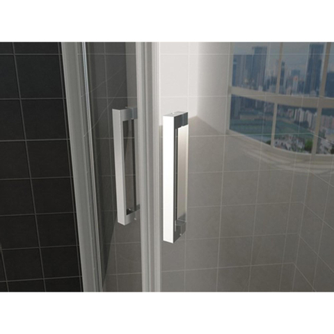 Wiesbaden Entra Cabine kwartrond - met 2 schuifdeuren - 90x90x200cm - 8mm - nano helder glas - chroom SW65836