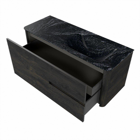 Mondiaz CIRO-DLUX Ensemble de meubles de salle de bains - 120x45x50cm - Lavabo solid surface Lava - 1 vasque à droite - 1 trou de robinet - 2 tiroirs - Shadow SW1532291