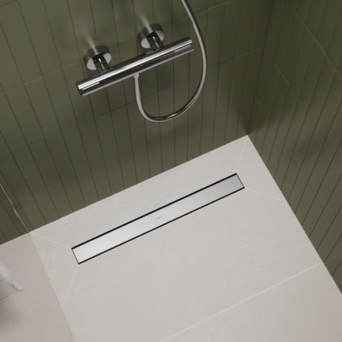 Hansgrohe RainDrain Go Douchegoot - 60cm - standaard/vlakke installatie - betegelbaar - brushed stainless steel SW1590419