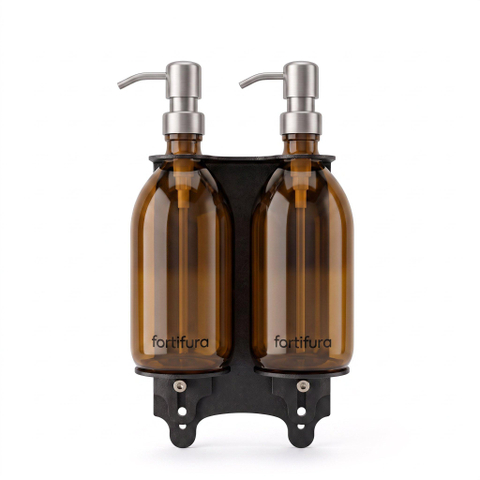 Fortifura Calvi Distributeur de savon - 500 ml - lot de 2 - support - inox brossé SW1590477