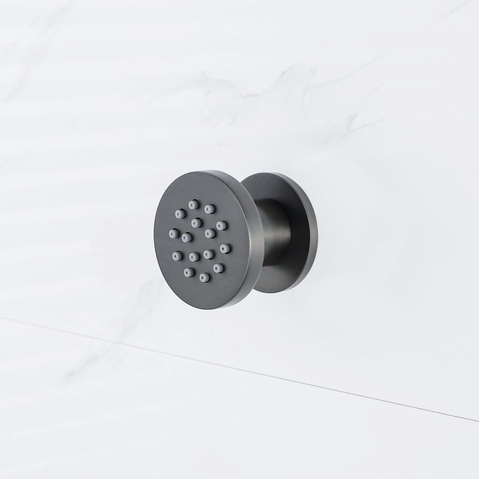Fortifura Calvi zijdouche - 5cm - rond - 4 stuks - PVD - geborsteld gunmetal (antraciet) SW1381719
