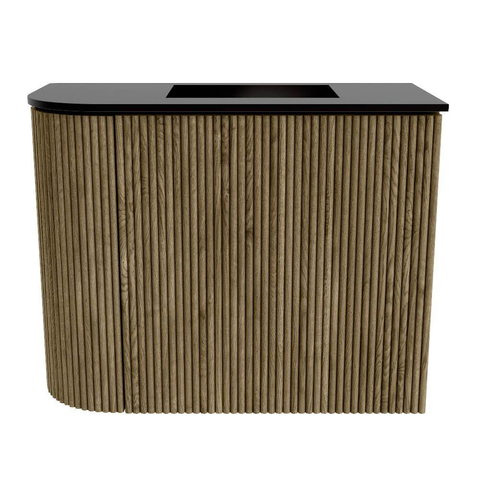 Mondiaz JOYA 51.6cm meuble de toilette - arrondi gauche couleur Dusk - Vasque FAYE position Droite 1 trou de robinet couleur Urban SW1421670