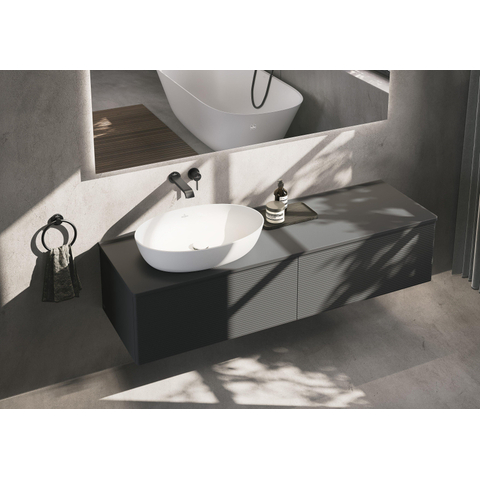Villeroy & Boch Artis opzetwastafel ovaal - 61x41x12.5cm CeramicPlus - zonder kraangat - zonder overloop - Stone White (mat wit) SW209529