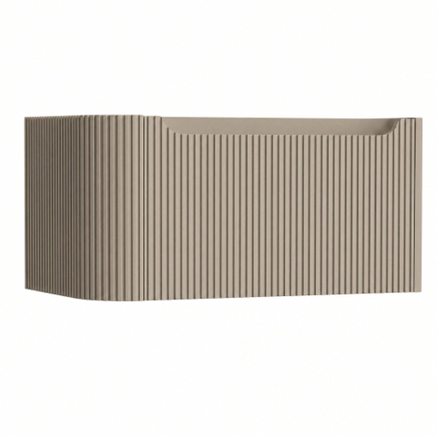 H&R Badmeubelen Juice Wastafelonderkast - 80x45x40cm - linkerhoek afgerond - 3D-front - 1 lade - geïntegreerde greep - olive SW1259659