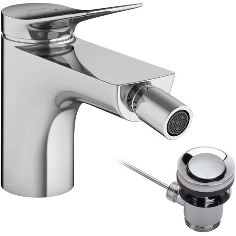 Hansgrohe VIVENIS Eengreeps bidetkraan - met trekwaste - hoogglans chroom SW651464
