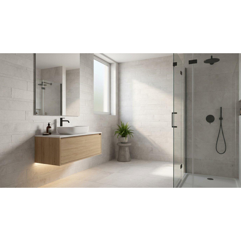 Terravito Velaro carreau mural - 22x44cm - rectifié - aspect béton - blanc mat (blanc) SW1119871