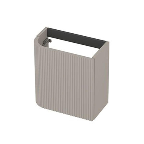 INK Concept R Meuble sous-lavabo pour lave-mains - 40x22x40cm - 1 porte - ouverture à droite - angle arrondi - fraisé - mdf laqué - gris cachemire mat SW1406151