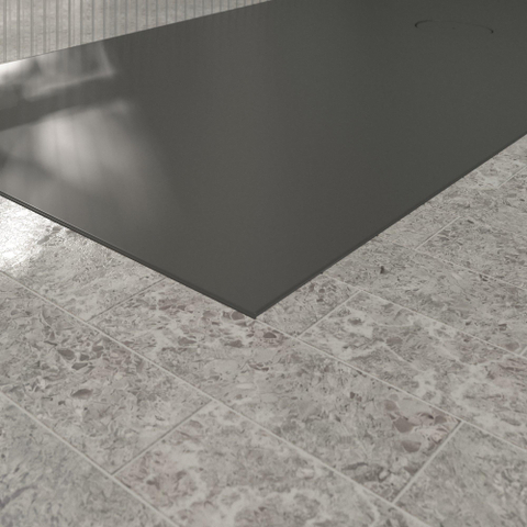 Villeroy & Boch Ecora douchebak - 160x90x4.5cm - afvoer korte zijde - anthracite (antraciet) SW1559008