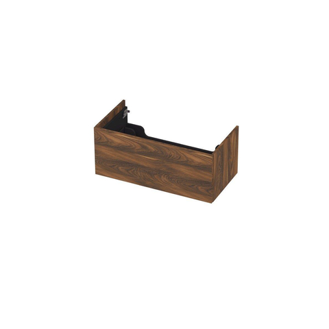 INK Wastafelonderkast - 90x45x37.6cm - 1 lade - push to open - met recht opdekfront - MFC - Noten SW439235