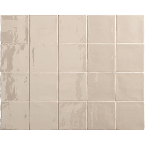 ÉCHANTILLON Terravito Viondo carreau mural - 13x13cm - 10mm - Carré - Blanc ivoire Brillant SW735916