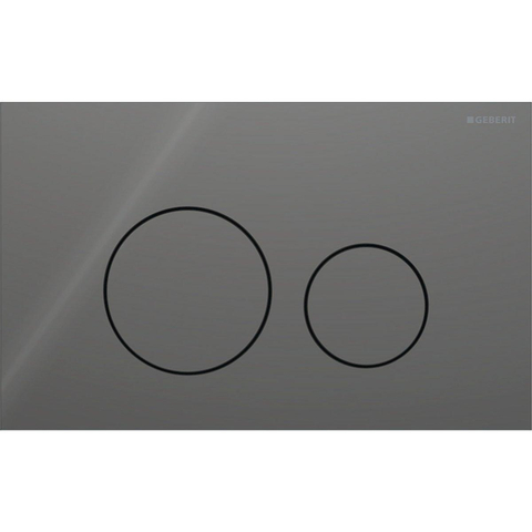 Geberit Sigma40 bedieningsplaat - 2-toets spoeling - extra dun - ronde knoppen - glas - glans lava (grijs) SW1237478