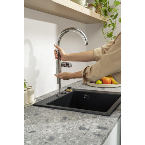 Hansgrohe Vernis blend m35 Eengreeps keukenmengkraan - 210 - 1jet - met draaibare uitloop - hoogglans chroom SW651607
