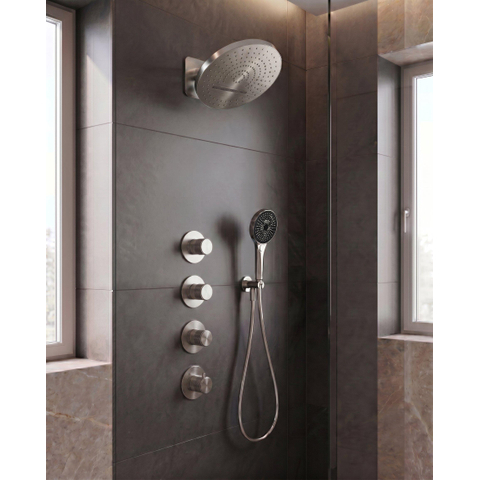 Uniforma inbouw regendoucheset – thermostatisch – Ø32 cm hoofddouche met waterval – handdouche met houder – geborsteld RVS SW1578141