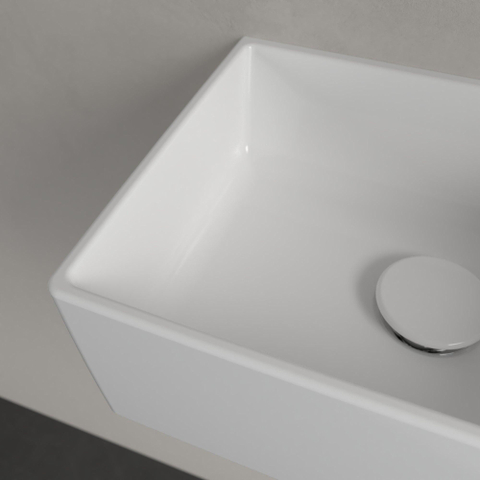 Villeroy & Boch Memento 2.0 lave-mains dessous rectifié 40x26cm - sans trop-plein 1 trou de robinet ceramic+ blanc SW358471