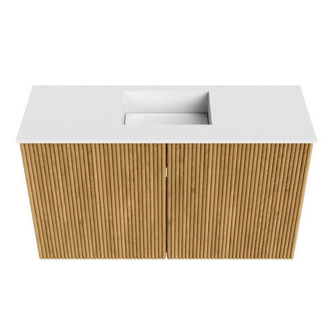 Mondiaz JOYA 70cm toiletmeubel - kleur Oak - Wastafel FAYE positie Midden 1 kraangat kleur Talc. SW1421104