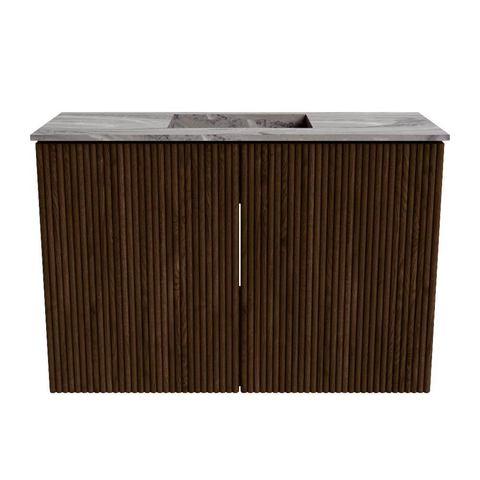 Mondiaz JOYA-DLUX 60cm toiletmeubel - kleur Walnut - Wastafel FAYE positie Midden Zonder kraangat kleur Sombra. SW1424715