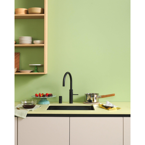 Quooker Fusion Round kokendwaterkraan - draaibare uitloop - Combi incl. Cube reservoir - Warm / kokend / bruisend / gefilterd water - Zwart SW299762