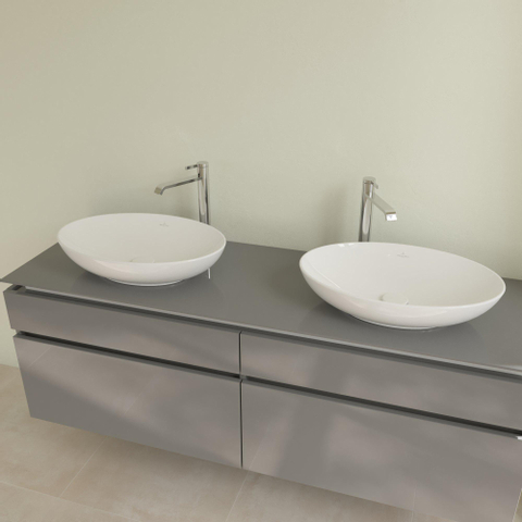 Villeroy & Boch Loop & Friends opzetwastafel - 56x38cm - zonder kraangat - zonder overloop - White Alpine (glans wit) SW644093