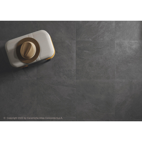 Terravito Solido carrelage mural et de sol - 59.5x59.5cm - 8mm - rectifié - aspect pierre naturelle - noir SW863162