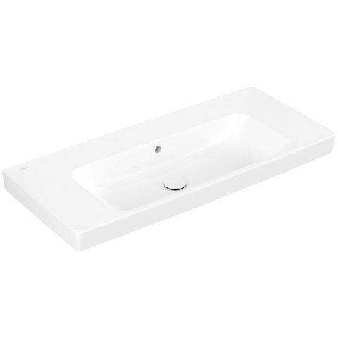 Villeroy & Boch Architectura wastafel - 100x44.5cm - zonder kraangat - met overloop CeramicPlus - White Alpine (glans wit) SW1162425