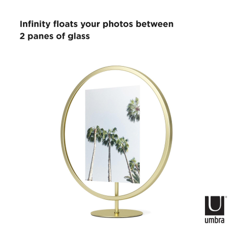 Umbra Infinity cadre photo 26x30x10cm portrait rond fer doré mat SW539400