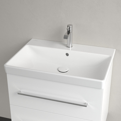 Villeroy & Boch Avento meubelwastafel - 65x47cm - 1 kraangat - met overloop - White Alpine (glans wit) SW59867