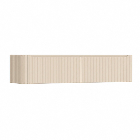 H&R Badmeubelen Juice Wastafelonderkast - 180x45x40cm - linkerhoek afgerond - 2 lades - geïntegreerde greep - Merino SW1491259