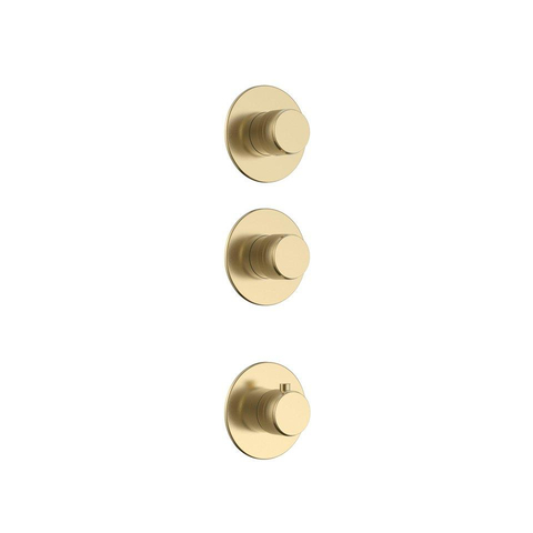 Uniforma ensemble de douche pluie encastré – thermostatique – douche de tête Ø 32 cm avec cascade – sans douchette – or brossé SW1577870