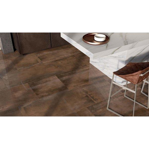 ÉCHANTILLON Ceralto Kubico Carrelage sol et mur 80x80cm 9mm rectifié R10 grès cérame Rust SW911875