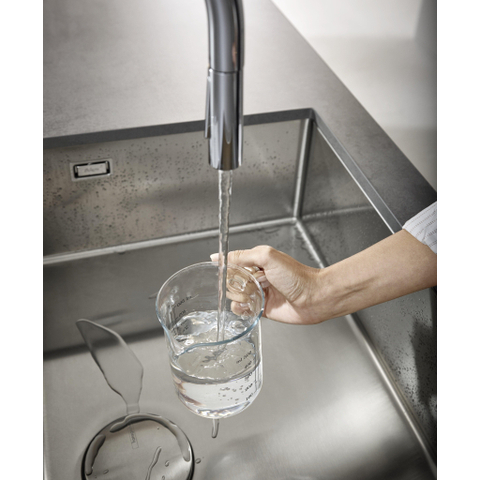 Hansgrohe Aquno Select M81 - 1 greeps keukenkraan - 170 uittrekbare vuistdouche - 3jet - sbox - hoogglans chroom SW878838