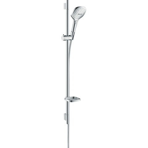 Hansgrohe Raindance Select E Doucheset - 120 - 3jet - ecosmart - met Unica - glijstang 90 cm en zeepschaal - hoogglans chroom GA20128