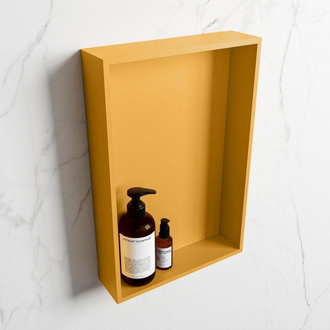 Mondiaz Easy nis 29.5x44.5x8cm voor Inbouw/opbouw 1 open vak Solid surface Ocher/Ocher SW643651
