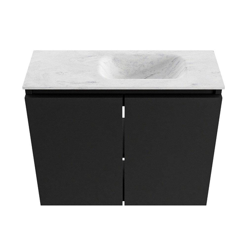MONDIAZ TURE-DLUX meuble WC 60 cm Urban. EDEN vasque Opalo position droite. Sans trou de robinet. SW1104163