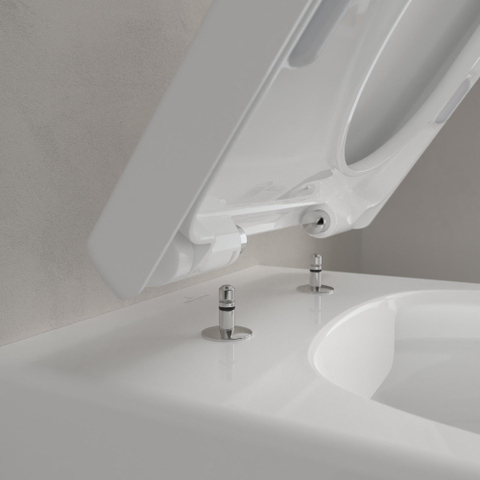 Villeroy & Boch Avento Pack WC - 37x31.5cm - direchtflush - à fond creux - abattant softclose et quickrelease - avec réservoir encastrable - plaque de commande noir mat - Blanc Alpin SW956266