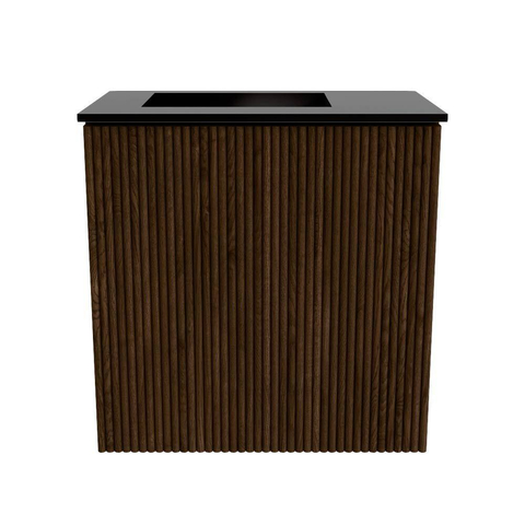 Mondiaz JOYA 40cm meuble de salle de bains - couleur Walnut - Vasque FAYE position Gauche 1 trou de robinet couleur Urban. SW1421313