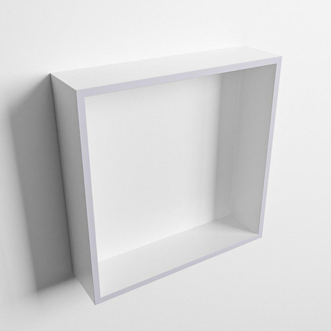 Mondiaz Easy nis 29.5x29.5x8cm voor Inbouw/opbouw 1 open vak Solid surface Talc/Cale SW643611